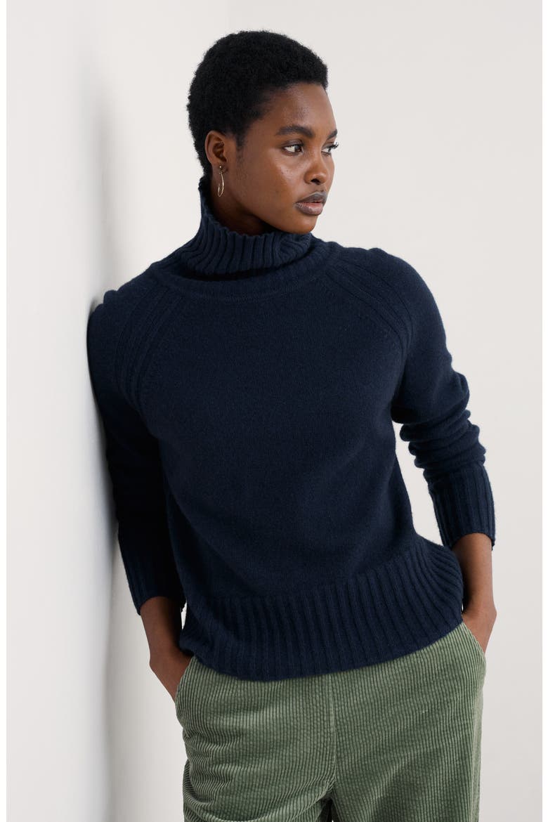 Basset Cove Merino Wool Blend Turtleneck Sweater, Alternate, color, KNIT MELANGE MARITIME