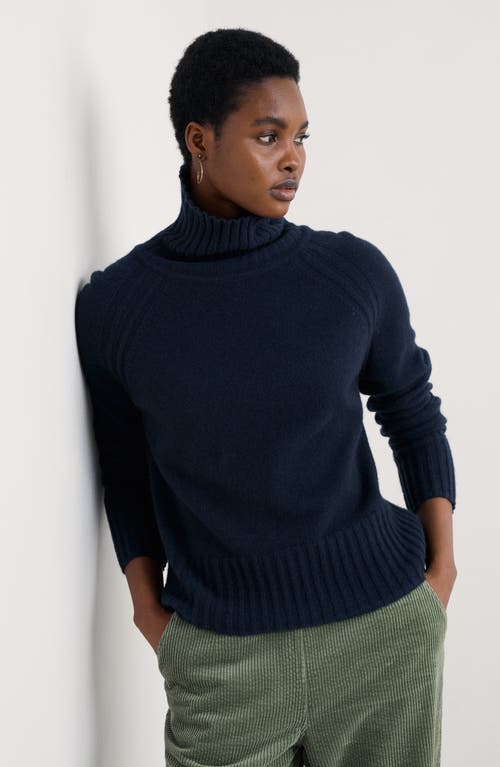 Seasalt Cornwall Basset Cove Merino Wool Blend Turtleneck Sweater In Blue