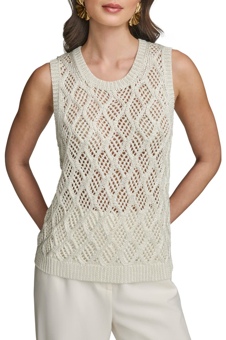 Diamond Pattern Sleeveless Sweater, Main, color, CRM