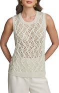 Donna Karan New York Diamond Pattern Sleeveless Sweater