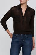 L'AGENCE Carine Pointelle Polo Sweater