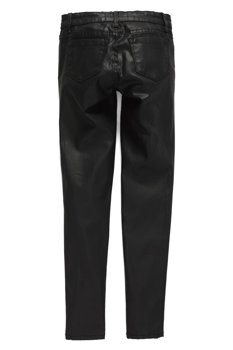 Coated Skinny Jeans, Main, color, BLACK