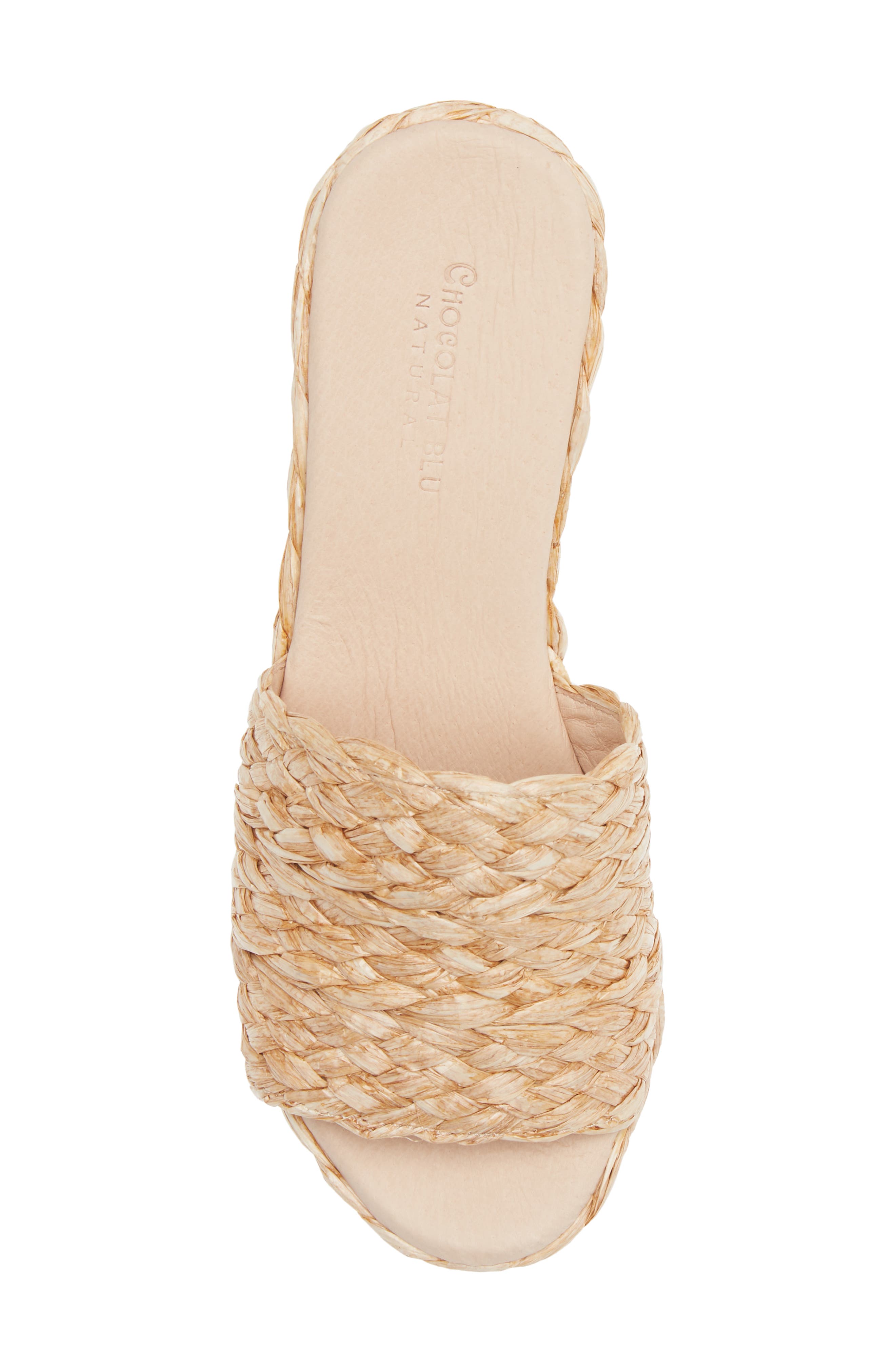 Chocolat Blu Raffia Platform Slide Sandal, Alternate, color, Natural Raffia
