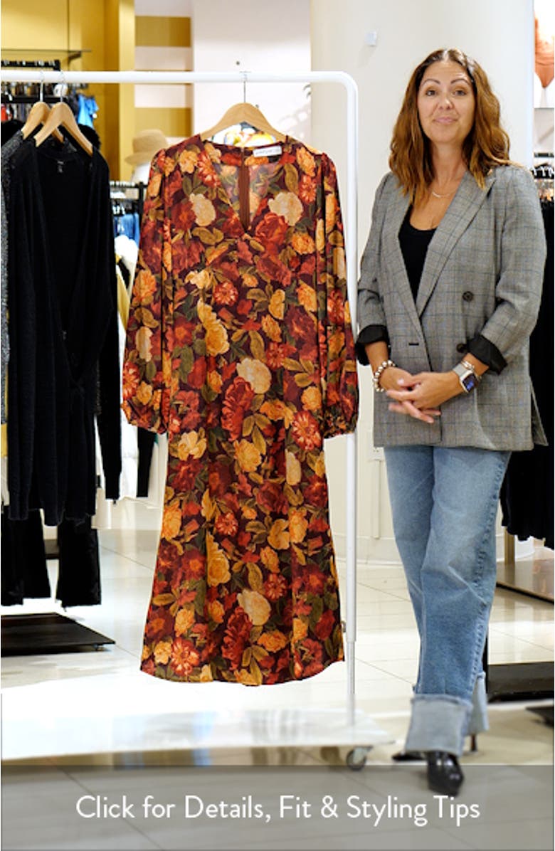 Zimmer Floral Long Sleeve Satin Maxi Dress, sales video thumbnail