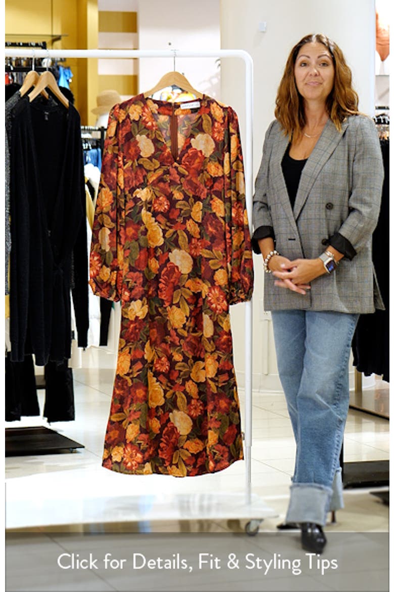 Zimmer Floral Long Sleeve Satin Maxi Dress video