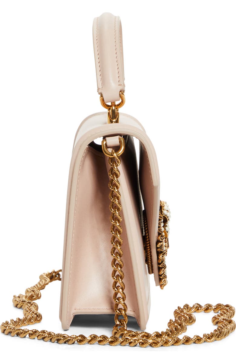 Dolce&Gabbana Mini Devotion Leather Top Handle Bag, Alternate, color, Powder Pink