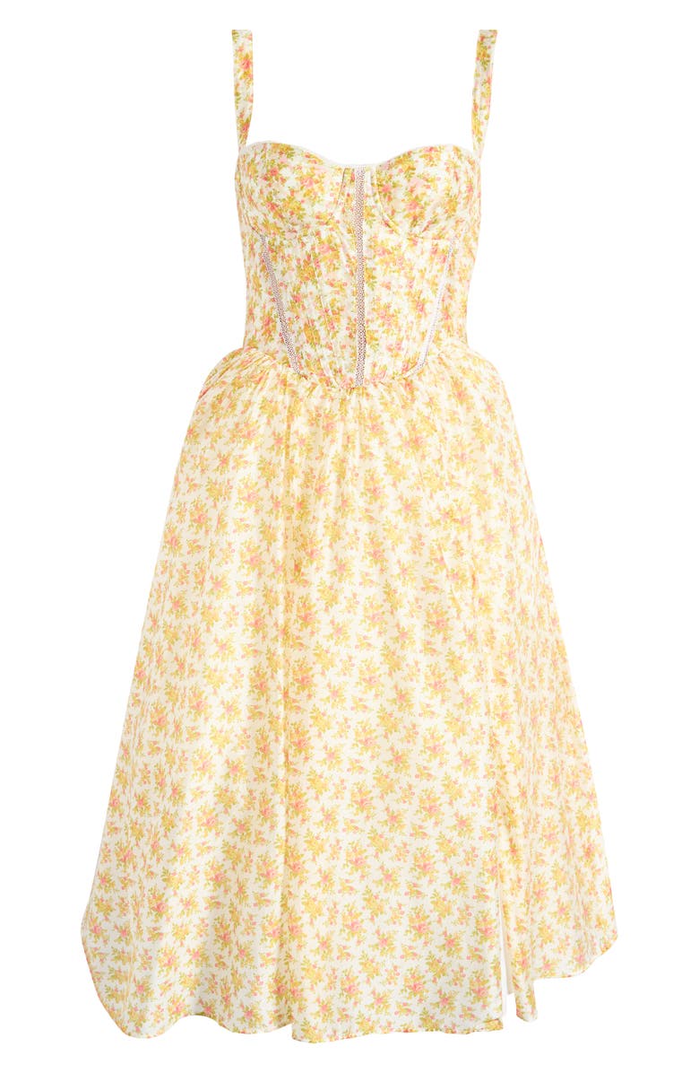 HOUSE OF CB Kelly Floral Print Corset Dress, Alternate, color, Sunway