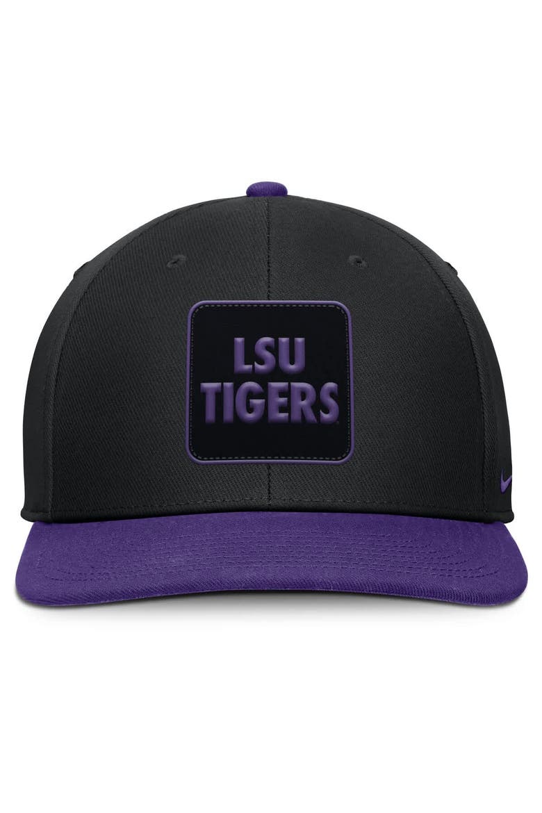 Men's Nike Black/Purple LSU Tigers 2025 Sideline Campus Pro Local Snapback Hat, Alternate, color, Black