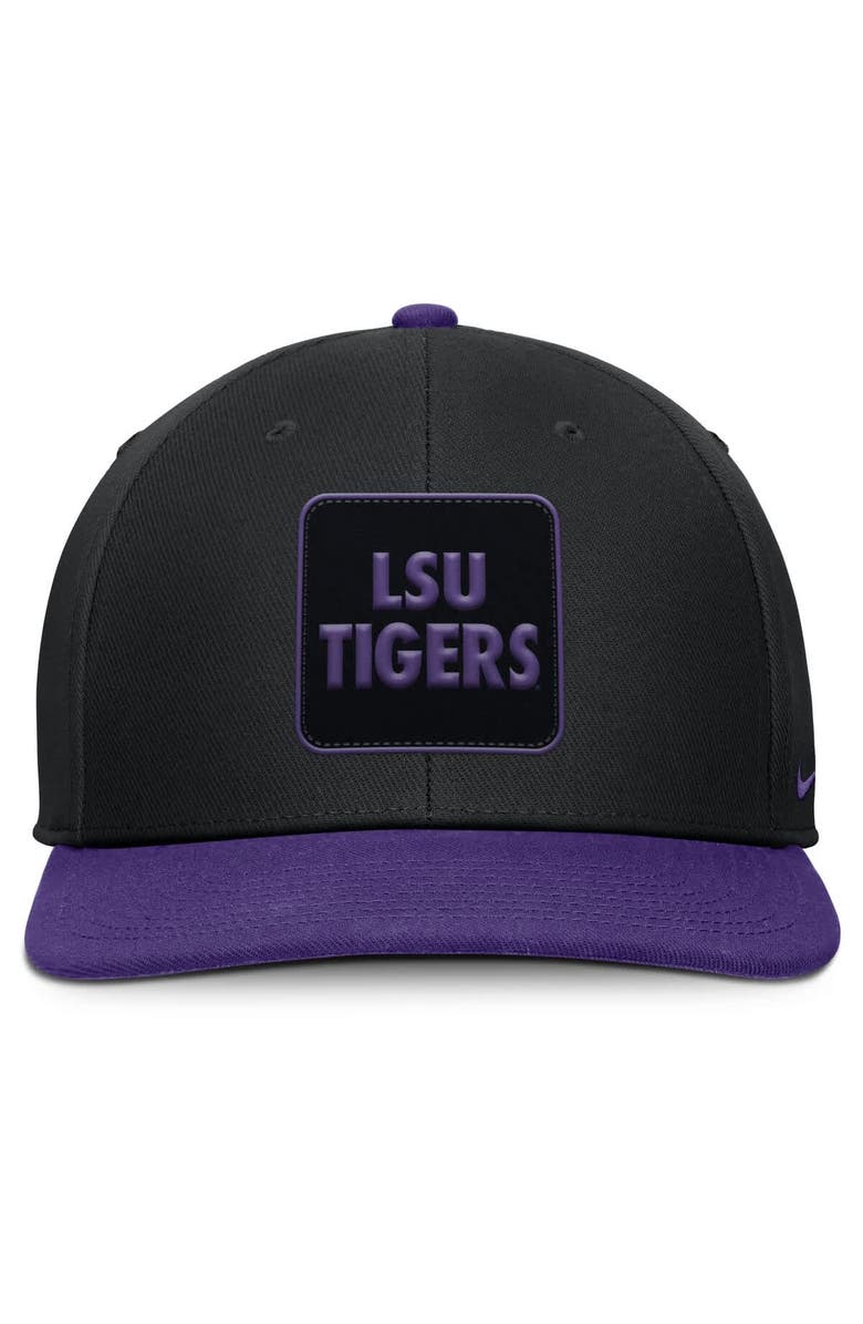 Nike Men's Nike Black/Purple LSU Tigers 2025 Sideline Campus Pro Local Snapback Hat, Alternate, color, Black