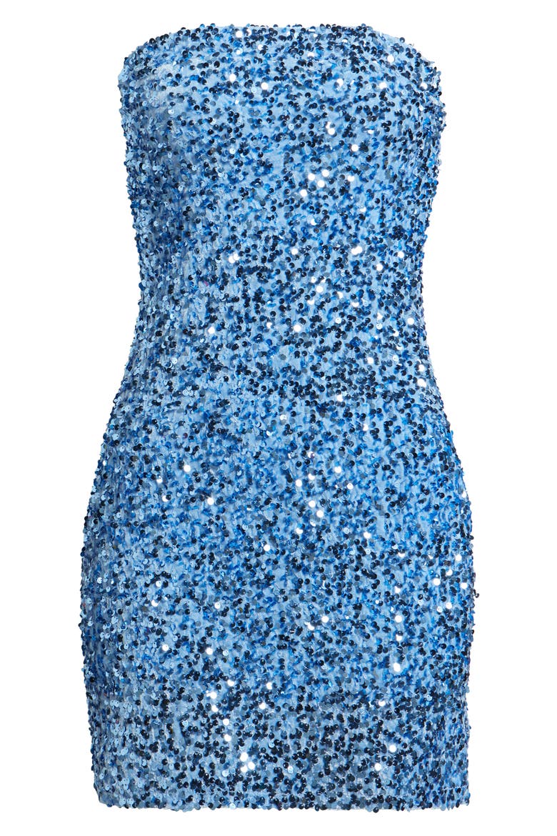 blue sequin topshop dress Topshop summer sequin bandeau dress in bright blue