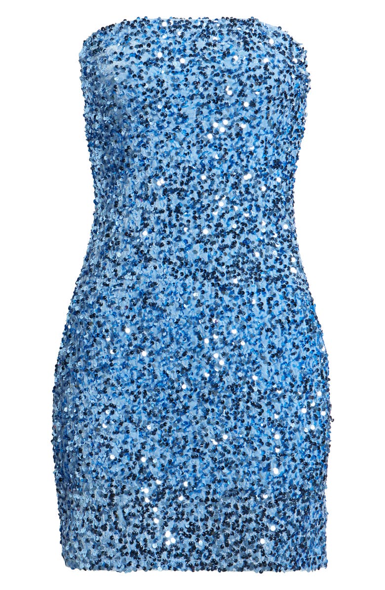 BP. Strapless Sequin Minidress, Alternate, color, Baby Blue