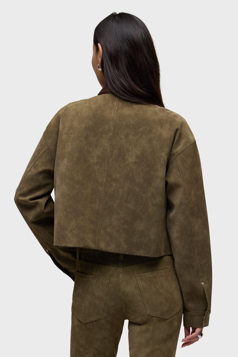 Faux Suede Chore Jacket, Alternate, color, ARMY GREEN