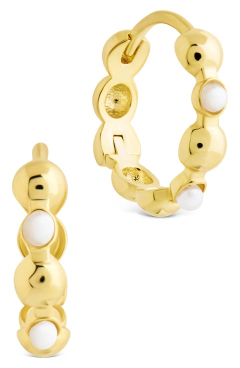 Miranda Pearl Hoop Earrings