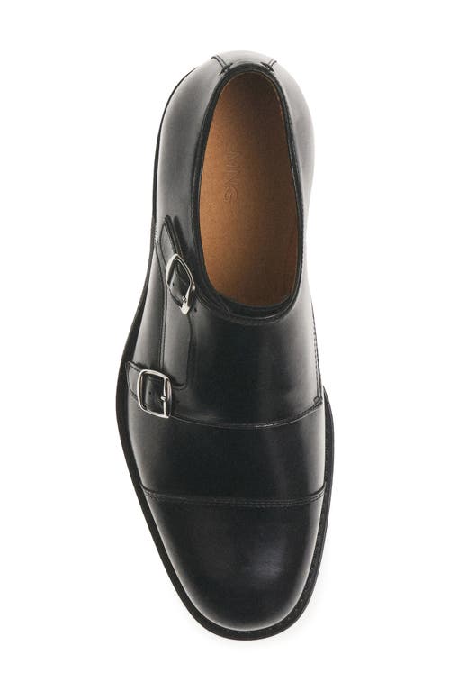Mango Double Monk Strap Shoe In Black