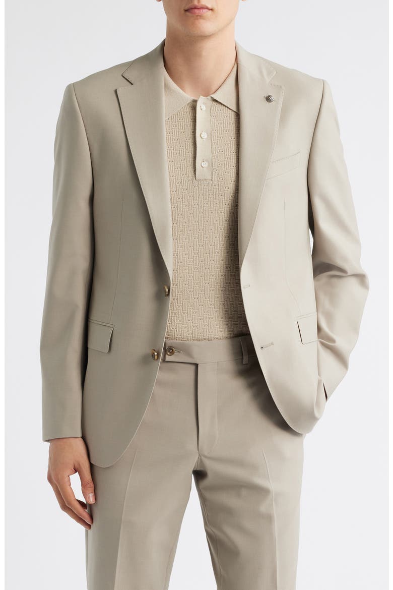 Esprit Solid Stretch Suit, Alternate, color, TAN