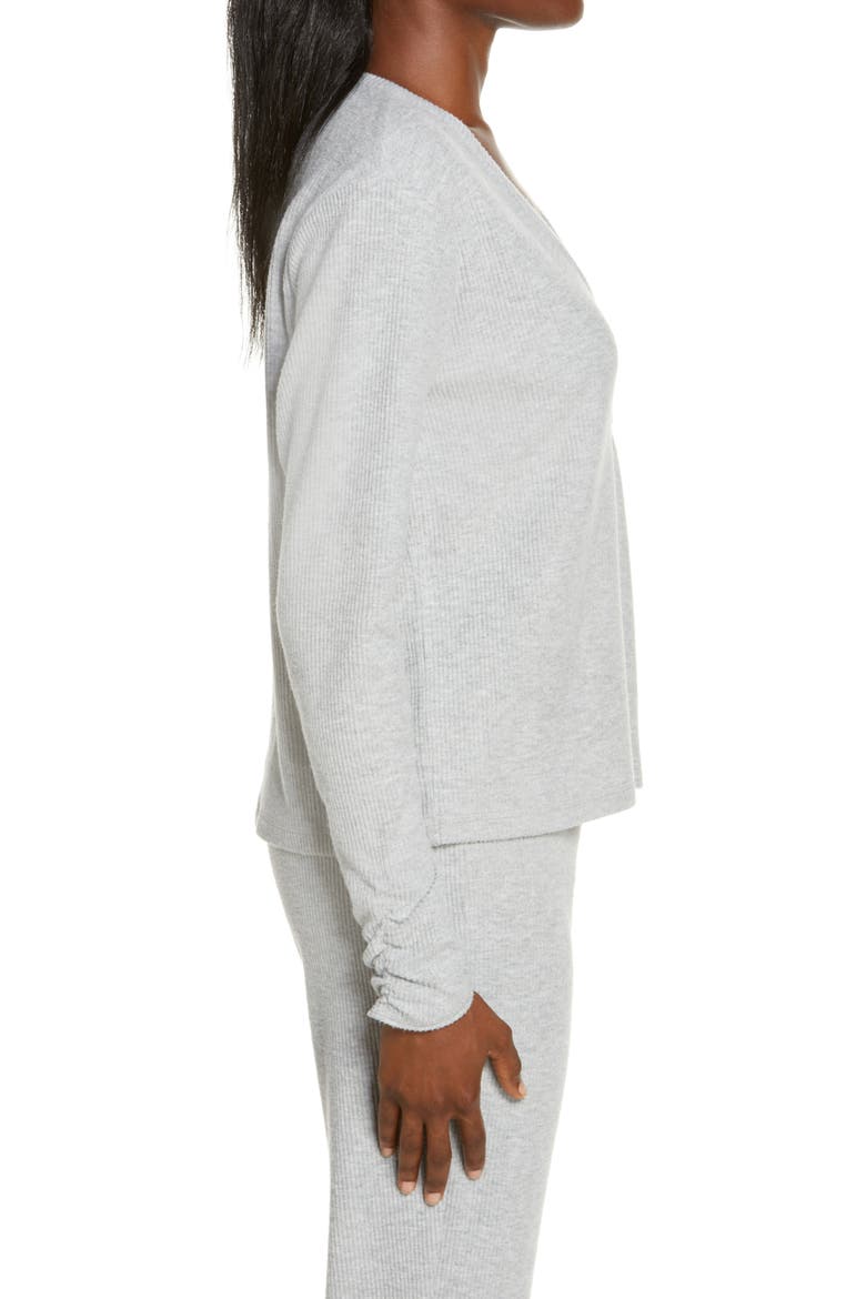 Maxwell Rib V-Neck Lounge Top, Alternate, color, GREY HEATHER