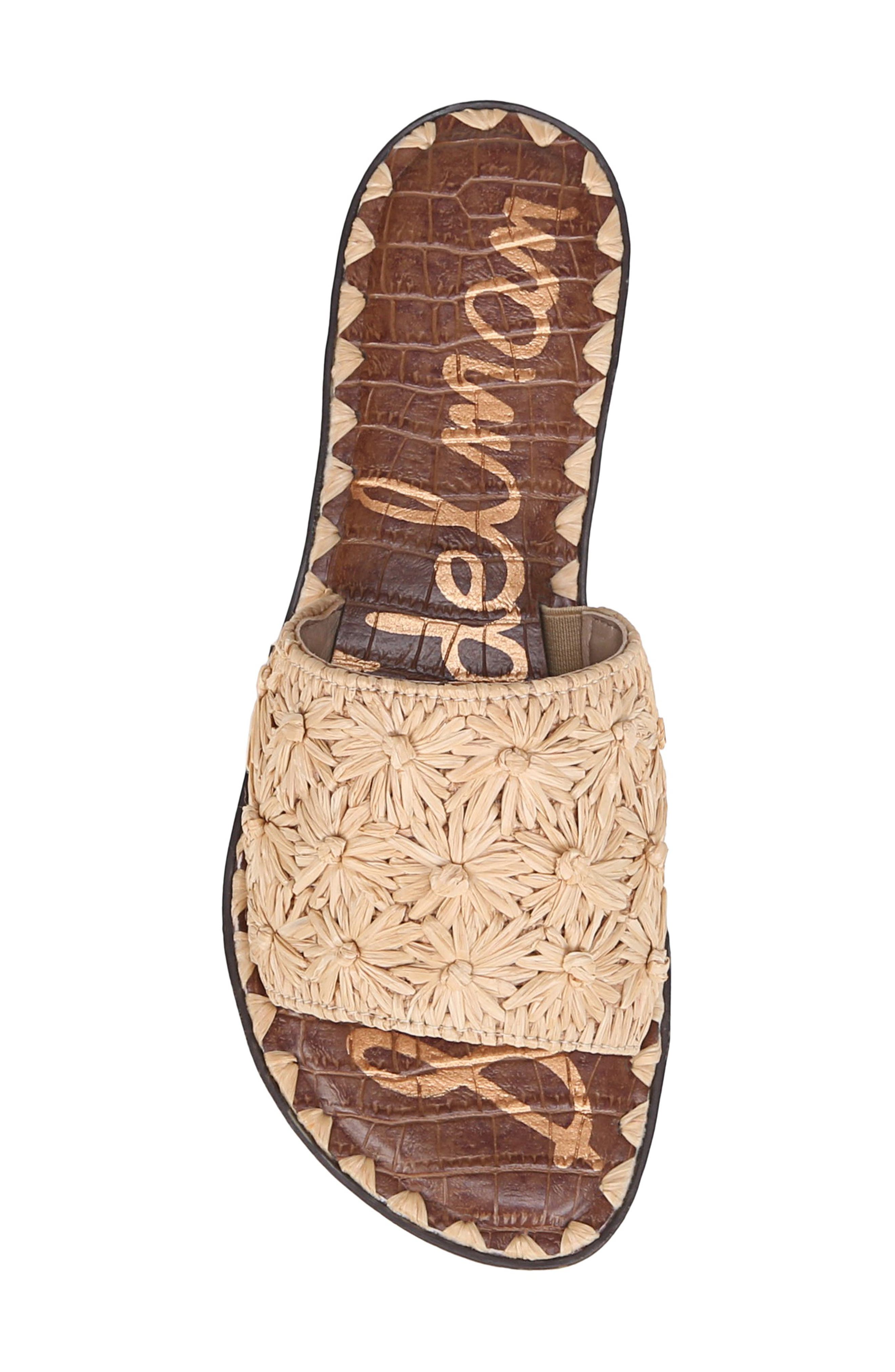 Sam Edelman Giovanna Raffia Slide Sandal, Alternate, color, Beechwood