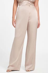 Marciano Aretha Overlap Wide Leg Satin Pants