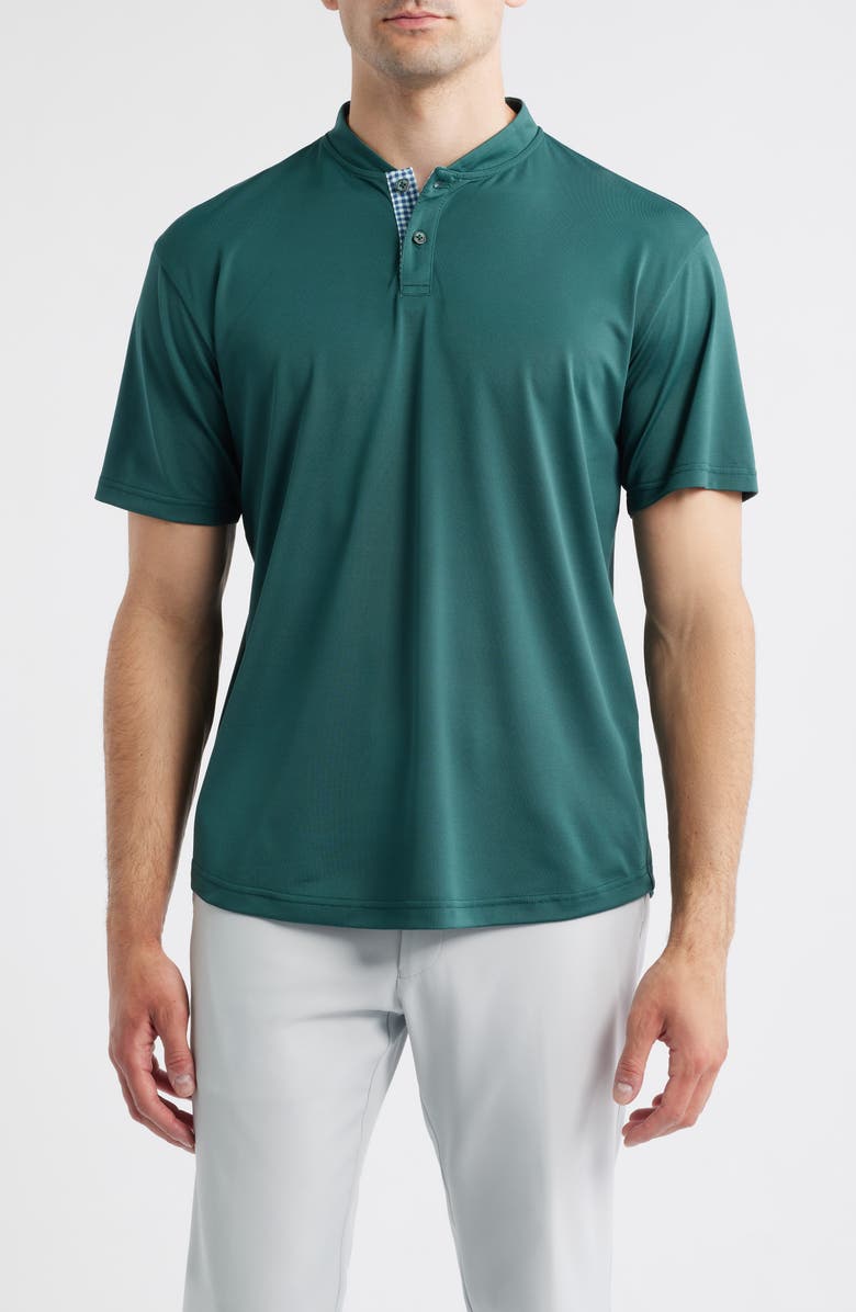 Swannies Darren Collarless Performance Golf Polo, Main, color, Forest