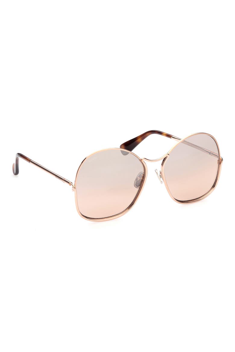 60mm Geometric Sunglasses, Alternate, color, GOLD/ OTHER / BROWN MIRROR