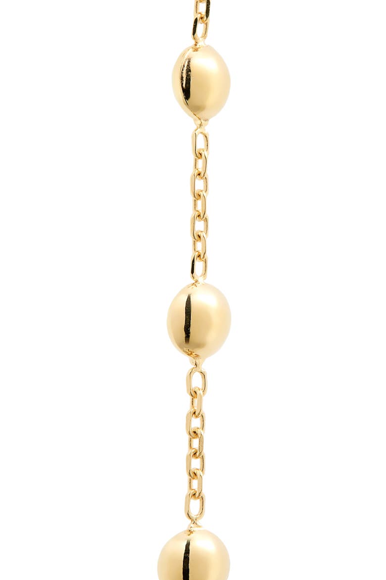 Mykonos 14K Gold Ball Station Linear Drop Earrings (Nordstrom Exclusive), Alternate, color, 14K YELLOW GOLD