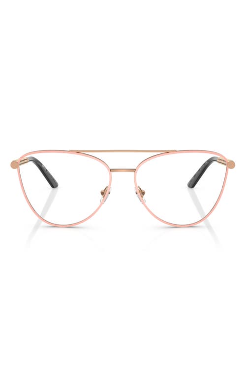 Versace 55mm Metal Cateye Optical Glasses In Rose Gold