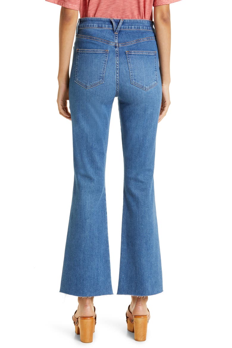 Carson Raw Hem High Waist Ankle Flare Jeans, Alternate, color, SERENDIPITY