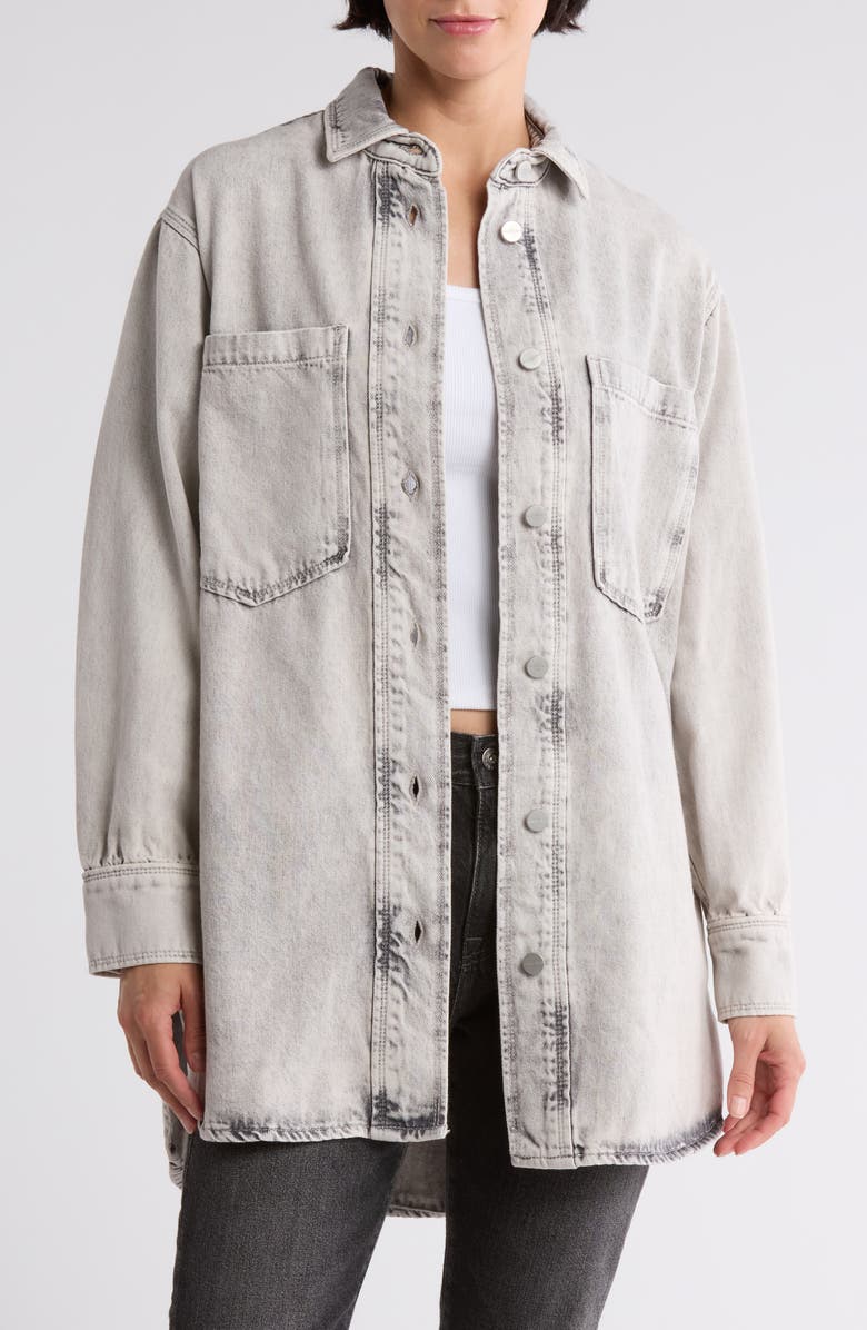 AllSaints Lily Denim Shacket Dress, Main, color, 