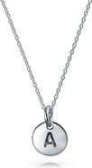 BLING JEWELRY Minimalist Sterling Silver Initial Pendant Necklace