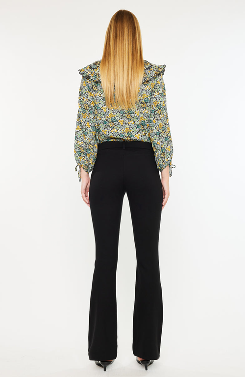 Kancan Ally Mid Rise Ponte Bootcut Pants In Black