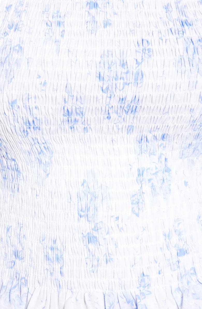 English Factory Floral Smocked Cotton Blend Blouse, Alternate, color,