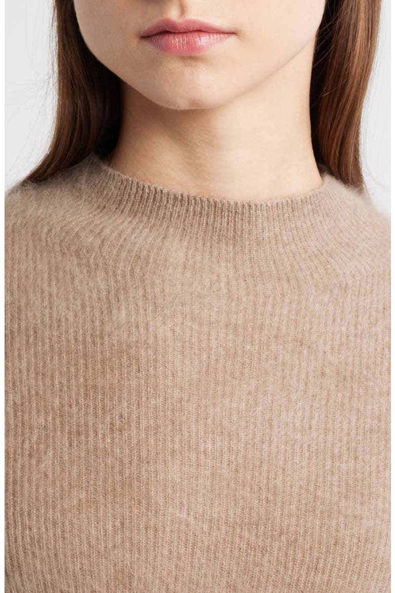 The Miley Rib Brushed Cashmere Sweater, Alternate, color, TAUPE HEATHER