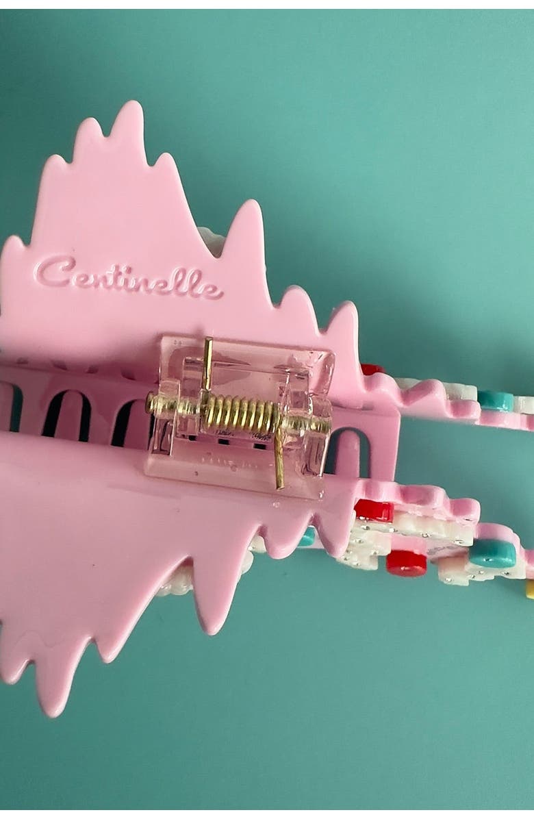 Centinelle Pink Christmas Tree Hair Claw, Alternate, color, Pink