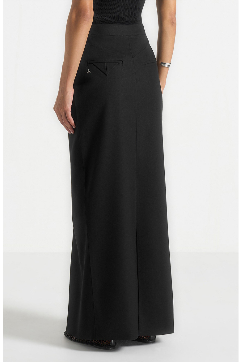 Regine Tailored A-Line Maxi Skirt, Alternate, color, Black