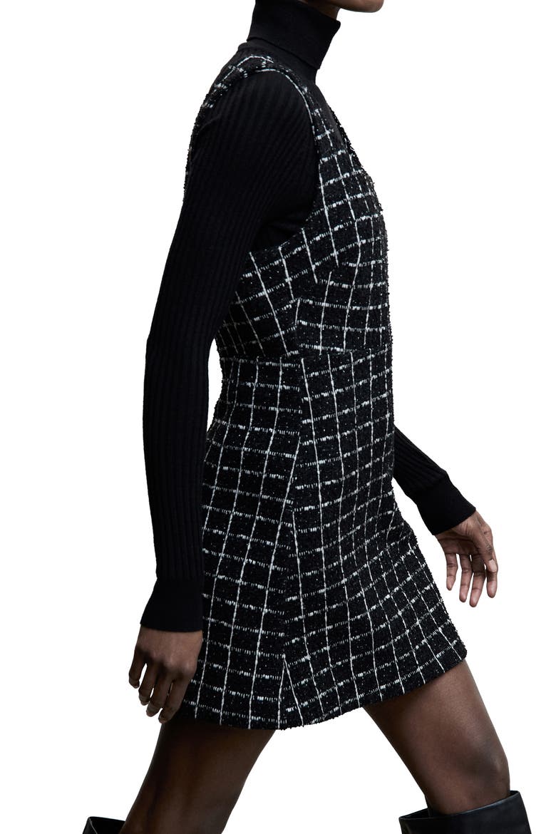 Tweed Minidress, Alternate, color, BLACK