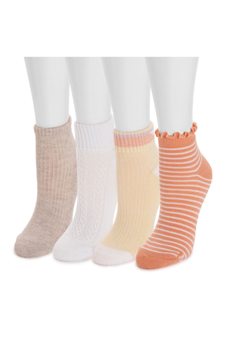 Dream Step Mini Crew Socks, 4 Pair Pack, Alternate, color, Sunrise Yellow