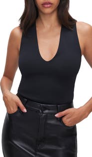 Good American Sculpting Deep V Tank Bodysuit