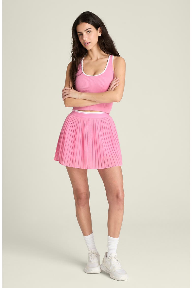 Limitless Pleated Mesh Miniskirt, Alternate, color, BLOOM