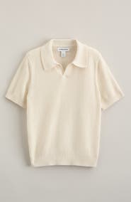 Nordstrom Kids' Waffle Stitch Johnny Collar Polo Sweater