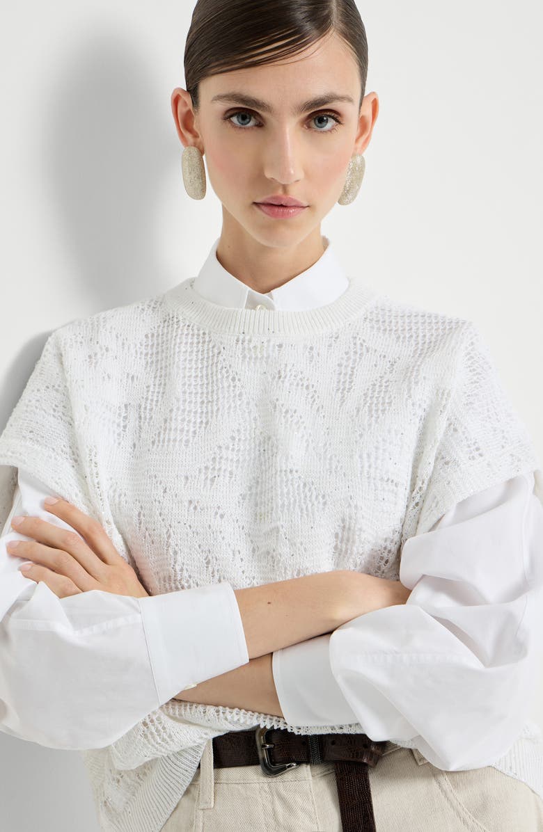 Brunello Cucinelli Dazzling water lilies t-shirt, Alternate, color, White