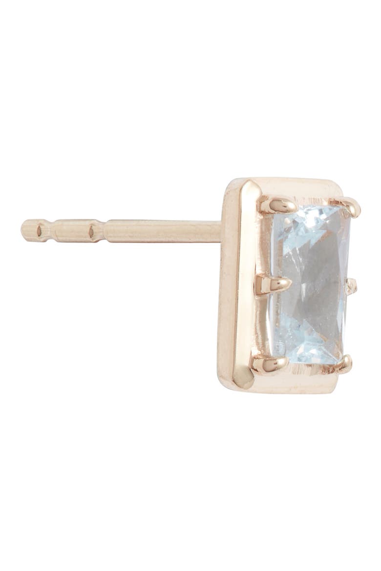 Blue Topaz Baguette Stud Earrings, Alternate, color, YELLOW GOLD/ BLUE