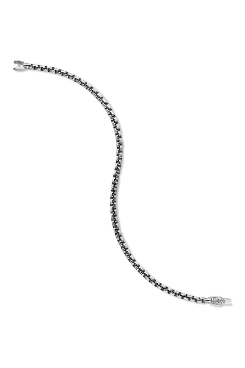Men's Box Chain Bracelet in Sterling Silver, 4mm, Alternate, color, SILVER