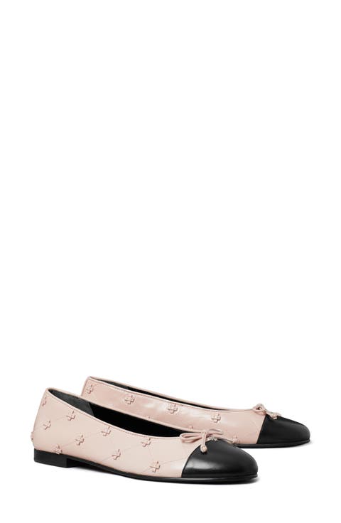 Cap Toe Bunny Knot Ballet Flat