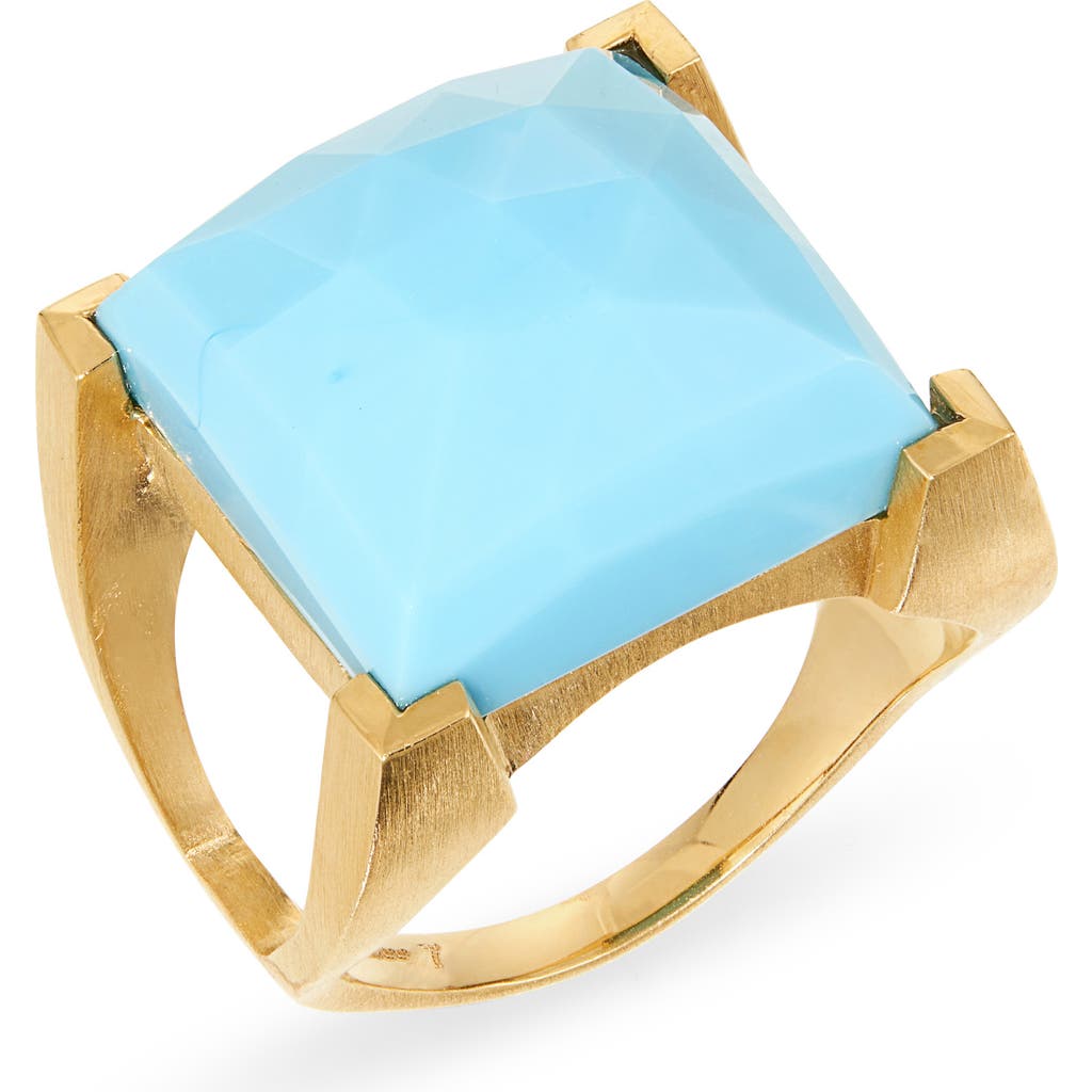 Dean Davidson Women's Nomad Plaza 22k-gold-plated & Aquamarine Ring In Turquoise Sky/gold