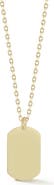 GLAZE JEWELRY 14k Gold Plated Tag Pendant Necklace