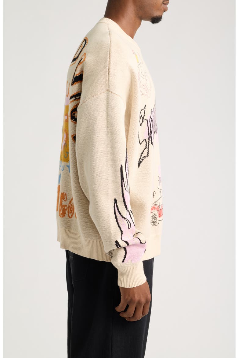 125 Free Advice Relaxed Fit Cotton Sweater, Alternate, color, CREAM