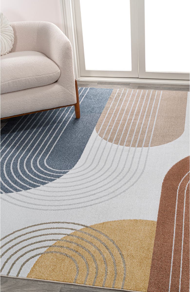 JONATHAN Y Arches Contemporary Minimalist Machine-Washable Area Rug, Alternate, color, Multi