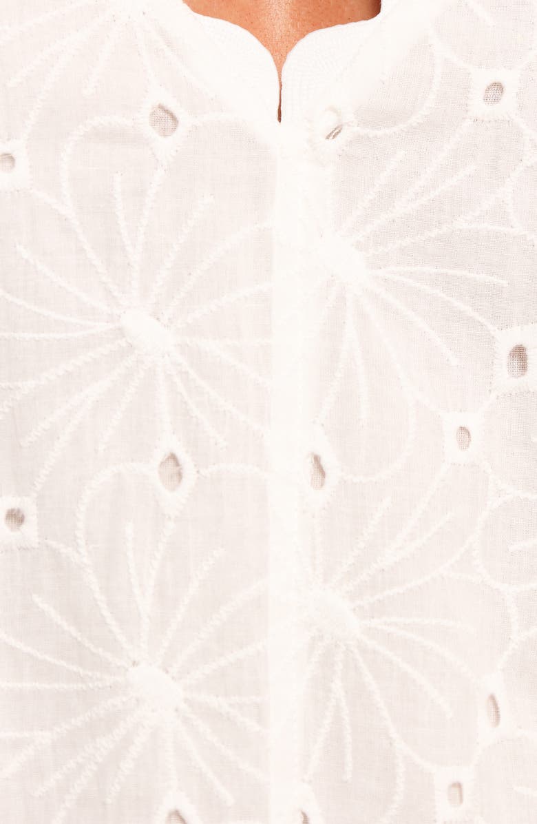 Petal & Pup Gabriella Floral Embroidered Eyelet Cotton Maxi Dress, Alternate, color, White