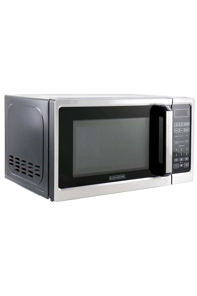 700W Digital Microwave Oven With Turntable in Stainless Steel, Main, color, Silver