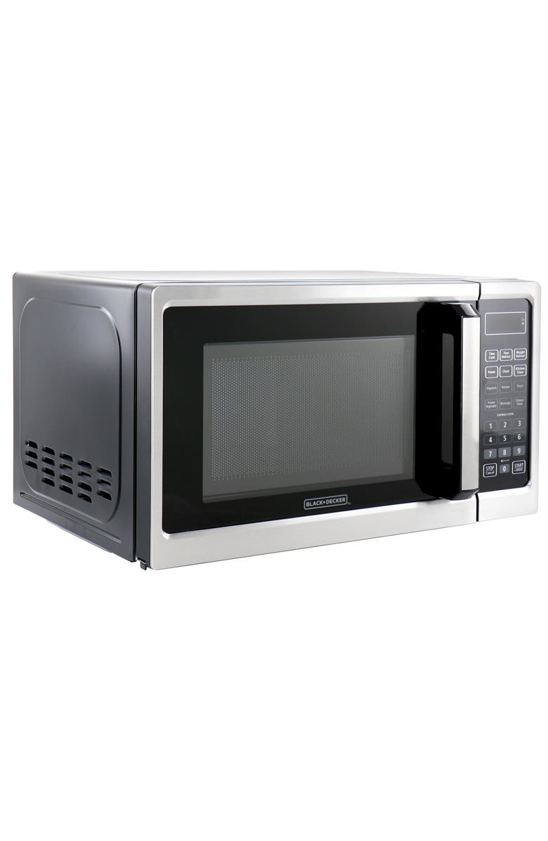 Black And Decker 700W Digital Microwave Oven With Turntable in Stainless Steel, Main, color, Silver